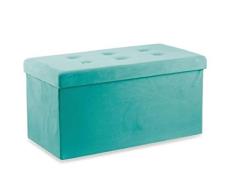 Galileo Casa 2194633 Banc Pliable avec Coffre en Velours Tiffany 7, Vert, Dimensions : 76 x 37,5 x H. 38