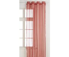 Linder 0241/69/375AB Voilage Tina Rouge Oeillets Alu BrossÃ© 140 x 280 cm