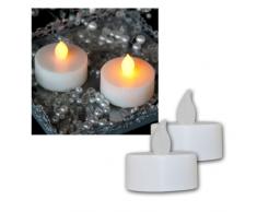 Star T-Light Lot de 2 bougies chauffe-plat LED Blanc vacillant Piles sous blister avec