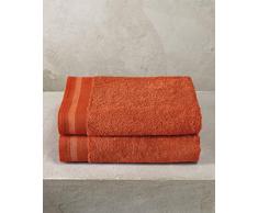 De Witte Lietaer Contessa Lot de 2 draps de Douche, Coton, Burnt Orange, 70x140 cm