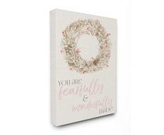 Stupell Industries Fearfully Merveilleusement en Couronne Aquarelle tendue sur Toile DÃ©coration Murale, Multicolore