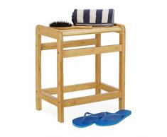 Relaxdays 10026503 Bain en Bambou Naturel, déco, Tabouret Plantes, Table de Nuit HLP 50,5 x 41,5 x 29 cm, Nature, 5 x 29,5 cm