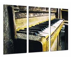 Tableau Moderne Photographique, Impression sur bois, Piano en bois Vintage, 97 x 62 cm, ref. 26753