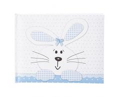 Goldbuch Album Photo bébé Bunny Blue, 22 x 16 cm, 36 Pages Blanches Blanches, intercalaires en Papier Cristal, Structure en Lin, Blanc/Bleu, 19127