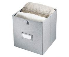 iDesign 07463EU Codi boîte poignée, bac de Rangement carré en Polyester, Gris, 26,7 cm x 27,9 cm