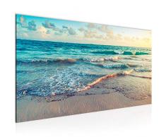 Tableau decoration murale Ocean Beach - XXL Impression sur Toile Salon Appartment 1 Parties - prÃªt Ã accrocher - 015512a