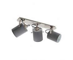 EGLOá¦ VILLABATE Gris 3 Spot Design 98141 Acier Nickel SatinÃ© Tissu 30 W