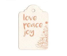 Mopec nx496Â âÂ Carte Lampe Ã Huile Love, Peace, Joy avec Trou, Blanc