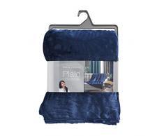 douceur dintÃ©rieur plaid 125x150cm relief sequoia bleu