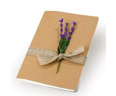Mopec Cahier kraft ornÃ© de lavande 14,5 x 20,5 cm Blanc Taille unique