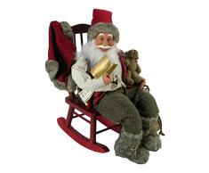AUTOUR DE MINUIT 5SUJ480 PÃ¨re NoÃ«l sur Chaise Ã Bascule, Plastique, Multicolore, 38 x 30 x 39 cm
