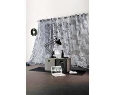 Linder 0110/19/49790/377FR Voilage ImprimÃ© Dolce Vita Gris Noir Oeillets 150 x 240 cm
