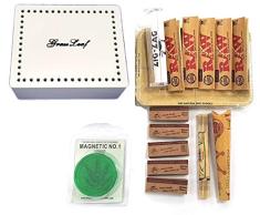 SHINE Ensemble Cadeau en Bois Brut avec Petit Plateau en Bois Blanc Mat