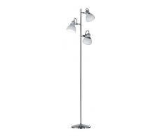Trio Leuchten 401500307 Lampe sur Pied, MÃ©tal, Nickel Matt/WeiÃ