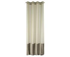 Eurofirany Rideau Lisse en Velours avec 8 Åillets Beige 135 x 250 cm