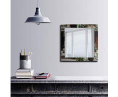 Bonamaison DÃ©coration Murale Impression sur Miroir EncadrÃ© sur Toile, Dimensions: 50 x 50 Cm - ConÃ§u et fabriquÃ© en Turquie