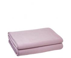 zoeppritz since 1828 Couverture Polaire Douce - Plaid Polaire avec Point de Crochet - Douillette - 220x240 cm - De, 405 Pale Lavender, 220 x 240 cm