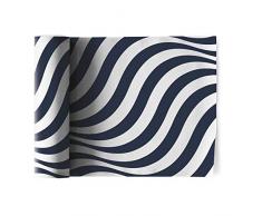 MYdrap SA21OLA/101-7 My Drap Table 20x20cm-IdÃ©ale pour fÃªte, Anniversaire, Cocktail-Rouleau de 12 Serviettes-Motifs Ola, Coton, Ecru, 5 cm
