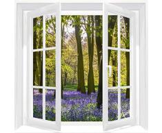 Scenolia Tableau Verre Acrylique FENETRE sur LA Foret DE JACINTHES 60 x 60 cm | Décoration Murale Design Fait en France