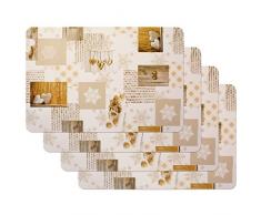 Venilia Set de table SNOW, 45 x 30 cm, 4 pcs, antidÃ©rapant rÃ©siste Ã la chaleur et fait, PolypropylÃ¨ne, 59067