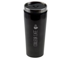 Incidence Paris 27832 MUG DE Voyage Isotherme - Couleur & Saveur, Polypropylène/Acier Inoxydable, Gris Foncé, 7,5 x 7,5 x 18 cm