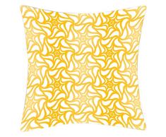 Douceur de France Coussin ImprimÃ© Rosace Jaune, Polyester, Jaune, 40x40x15 cm
