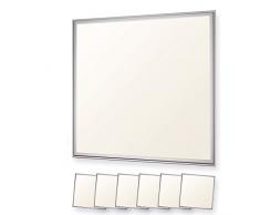 6x LEDVero 62x62 Panneau Ultraslim de LED dimmable - 36W, 3000lm, 3000K Plafonnier encastrÃ© avec clips de montage et transformateur EMV2016 dimmable - blanc chaud