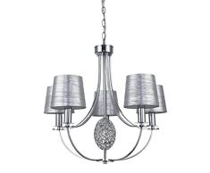 interfan Lampe suspension Ã 5Â lumiÃ¨res argent