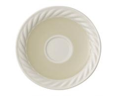 Villeroy & Boch Montauk Beachside Soucoupe Ã espresso/moka, vaisselle en haute qualitÃ© premium en bleu et beige, 12Â cm Soucoupe pour tasse Ã cafÃ©, Porcelaine, Blanc, 12Â x 12Â x 3Â cm
