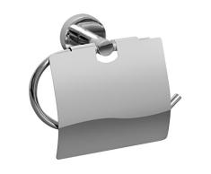 Bisk Foryou Gamme Porte Rouleau Papier Toilette avec Couvercle, Chrome, 16Â x 6,5Â x 12,5Â cm