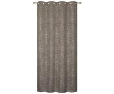 HomeMaison Rideau Velours Effet CraquelÃ©, Polyester, Taupe, 240x140 cm