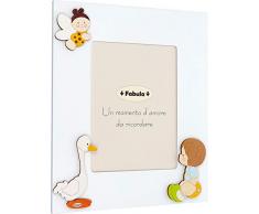 Fabula Cadre de Table laquÃ© avec Applications en Bois Naturel Aia di Acquaviva pour Photo 10 x 15 cm Verticale, Multicolore, 10 x 15 cm