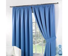 Dreamscene Rideaux occultants thermiques plissés, Polyester, bleu marine, 46 x 137