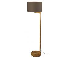 Tosel 51467 Lampadaire, Bois/Abat Jour Tissu, E27, 40 W, Marron, 40 x 168 cm