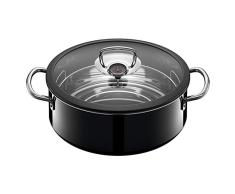 Silit ecompact Cuiseur vapeur, rond, Ã 28Â cm, avec couvercle en verre cÃ©ramique fonctionnelle Silargan, compatible induction, passe au lave-vaisselle, Noir, 6,0Â l