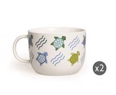 Excelsa Tortue Set de 2 tasses Jumbo en porcelaine. New Bone China