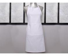 Soleil docre Panama Tablier de Cuisine en Coton Panama Coton Blanc 60x84 cm