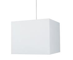 Tosel 13209 Suspension Abat jour Carré Coton/PVC 100 W E27 Blanc