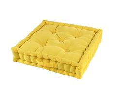 COUSSIN DE SOL 45 x 45 x 10 CM COTON UNI PACIFIQUE JAUNE