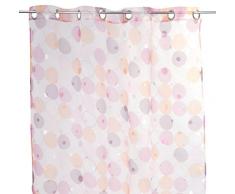 HomeMaison Voilage à Pois, Coton, Fuchsia, 250x140 cm