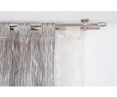 Double Tringle Ã rideaux: Ã 20 mm sans anneaux, L. 300 cm. avec tappo chic en acier satinÃ© - complet