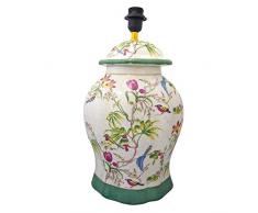 Better & Best 1395440Â âÂ lampe de table Tibor ronde en cÃ©ramique avec dÃ©coration oiseaux et fleurs
