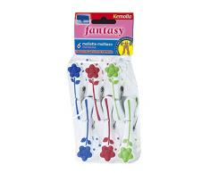 Set avec 6 des pinces Ã linge FANTASY en caoutchouc anti-dÃ©rapant, un ensemble de 6 des pinces Ã linge, fermement les vÃªtements sans les marquer, RÃ©sistant Ã la rouille, multi-usages.art. 364 Parodi