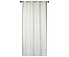 HomeMaison Rideau Uni Aspect Velours, Polyester, Perle, 240x140 cm