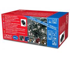 Konstsmide 2083-000 Microlight Guirlande 100 Lampes Claires + Clignotante + Câble Noir 24 V