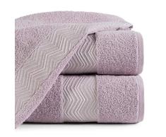 Eurofirany Lot de 3 Serviettes de Toilette en Coton avec Coutures métalliques Rose 70 x 140 cm