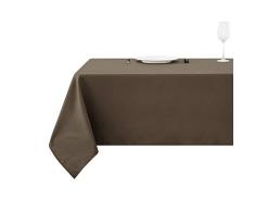 Deconovo Nappe Rectangulaire Picnic Restaurant Chambre Taupe FoncÃ© Exterieur de Table Anniversaire Fille 1 Pcs, Tissu, Kaki, 130x220cm