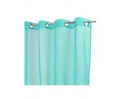 HomeMaison Voilage à Pois Floqués, Coton, Turquoise, 250x140 cm