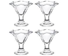 Kitchencraft Coupe Glacée lhistoire en Verre Plat, Transparent (Lot de 4), Clair, Lot de 4