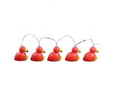 HELLO KIDS LA11014 Guirlande Flamant X10 Leds Plastique, Corail